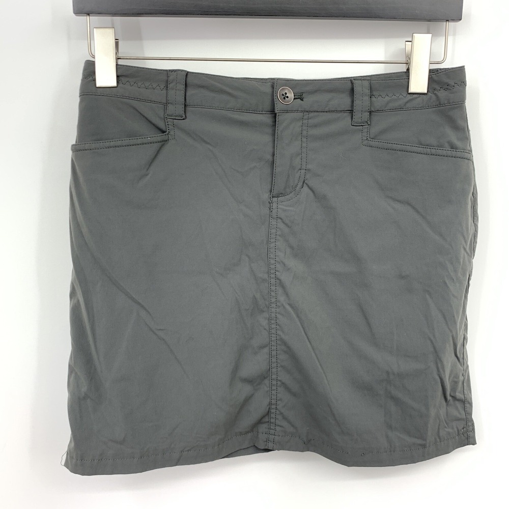 Eddie Bauer Travex Women 4 Skort Gray‎ Short Skirt Shorts Liner Nylon Stretch